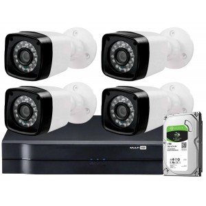 HVR 04 Canais/ 4 Cameras/ Cabo tripolar/ Fonte/ 8 Con. BNC -
