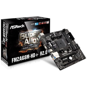 Placa Mae Asrock FM2A68M-HD+ (FM2+/DDR3/HDMI/DVI-D/VGA/mATX) - PN # FM2A68M-HD+