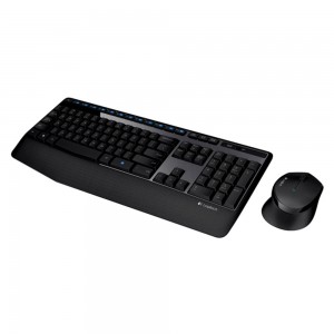 Kit De Teclado E Mouse Sem Fio Logitech Mk345 Português Brasil De Cor Preto