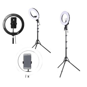Iluminador Ring Light 10 Polegadas 120 Led Misto 3500k 5500kUSB Tripe 2,15 Metros com Suporte para CelularZD666