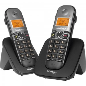 TELEFONE INTELBRAS SEM FIO TS 5122 BASE E RAMAL - PRETO - 4125122