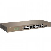 SWITCH TENDA 24 PORTAS FAST ETHERNET COM 2 PORTAS GIGABIT +2SFP - TEF1026F