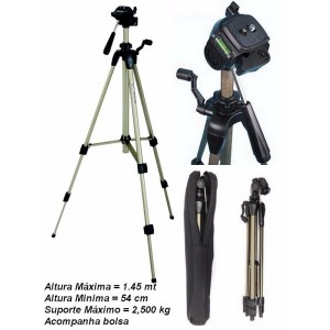 Tripé Weifeng Greika 1,38m Wt3710 Para Câmeras E Filmadoras