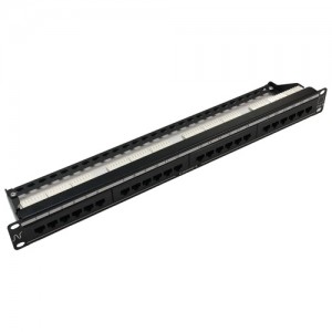 Patch Panel NEXANS CAT5e 24 portas PCB 1U Preto - PN # N500.204-B