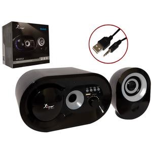 Caixa De Som 2.1 Subwoofer Com Bluetooth Fm Usb Sd Card E Cabo Auxiliar 16W Cinza Kp-6013