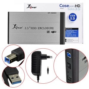 Case Para HD Sata 3.5 USB 3.0 Externo Cinza KP-HD004