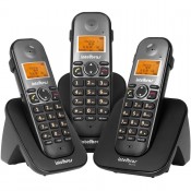 TELEFONE INTELBRAS SEM FIO TS 5123 BASE E  2 RAMAIS - PRETO - 4125123