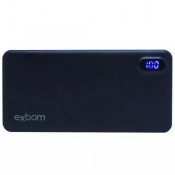 Carregador Portatil Power Bank 1 Porta USB Display Led Bateria 10000mAh Celular Tablet e Cabo USB V8 Preto EXBOM PB-M81