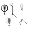 Iluminador Ring Light 10 Polegadas 120 Led Misto 3500k 5500kUSB Tripe 2,15 Metros com Suporte para CelularZD666