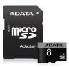 Cartão Memoria Micro SD A-Data 8GB + 1 Adpt. Class 4 - PN # AUSDH8GCL4-RA1