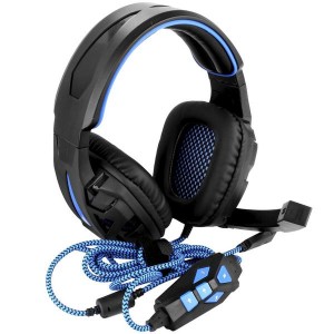 Headphone Gamer Com Microfone Com Led Azul USB 7.1 Dex DF-96