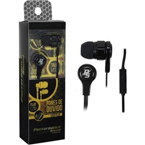 Fone Ouvido Performance EASY FLAT C/MICROFONE - PRETO - PN # 043-0021