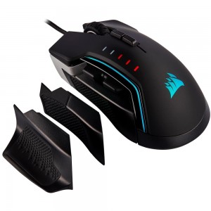 MOUSE GAMING CORSAIR GLAIVE RGB PRO ALUMINIO PRETO - CH-9302311-NA