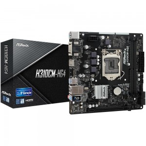 Placa Mae Asrock H310CM-HG4 1151/DDR4/HDMI/VGA/mATX - 9Ger - PN # H310CM-HG4 - 9 Ger