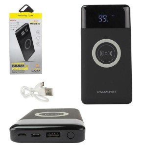 Carregador Portatil Wireless Sem Fio Bateria Power Bank 10000Mah Preto QI