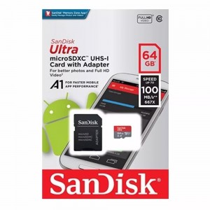 Cartão de memoria 64GB micro SD SanDisk Ultra c10 100mbs 