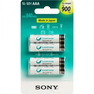Pilha SONY Recarreg. AAA C/4 UNID. 900MAH NIMH NH-AAA-B4GN - PN # 64688
