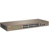 SWITCH TENDA 24 PORTAS FAST ETHERNET COM 2 PORTAS GIGABIT +2SFP - TEF1026F