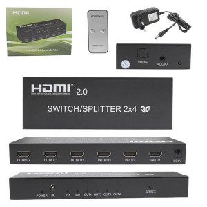 Splitter Switch HDMI 4 Saidas 2 Entradas Full Hd 4K 3D