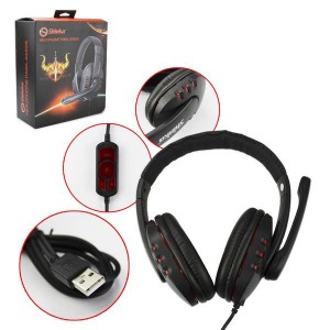 Headphone Gamer Com Microfone Super Bass Vermelho Q7