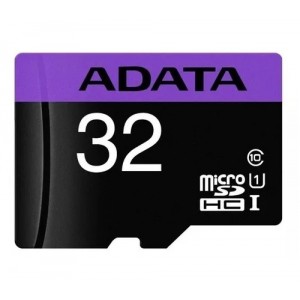 Cartão Mem Micro SD A-Data 32GB + 1 Adpt. Class 10 - PN # AUSDH32GUICL10-RA1