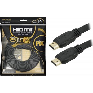 Cabo HDMI PIX Flat Gold - 2.0 4k hdr 19p 10m