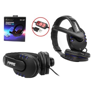 Headphone Gamer Com Microfone Super Bass Azul Q7