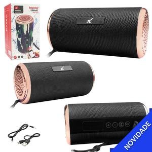 Caixa de Som Bluetooth 5W Rms 150HZ-20KHZ Atende chamadas Entrada USB Auxiliar Micro SD Tecido Preto XTRAD XDG-153