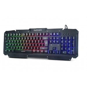 Teclado Gamer Semi Mecanico Multimidia Led Branco EXBOM BK-G200