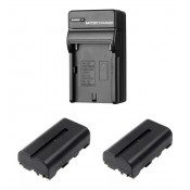 2bateria Np-f550/f570 Iluminador Led + Carregador Np-f C/ Nf