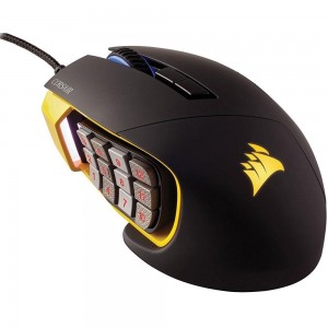 Mouse Corsair SCIMITAR Yellow PRO RGB USB Opt 1 - 16000 DPI - PN # CH-9304011-NA