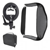 Kit Softbox Dobravel 60x60cm + Suporte + Disufor + Bolsa