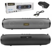 Caixa de Som Bluetooth USB 10W Atende Ligacoes Micro SD Card Prata KM-203