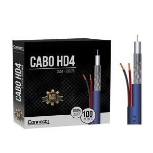 Cabo cftv hd 3mm e 2x0.50 - hd-4 - rolo c/ 100 metros - PN # 017-0049