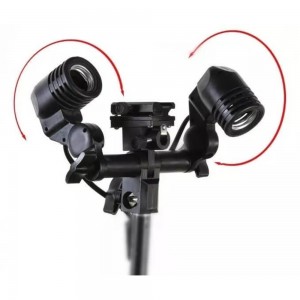 Suporte Duplo E27 Lampadas E Sombrinha Luz Continua Ou Flash