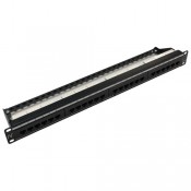 Patch Panel NEXANS CAT5e 24 portas PCB 1U Preto - PN # N500.204-B