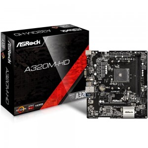 Placa Mae Asrock A320M-HD (AM4/DDR4/HDMI/VGA/microATX/2Ger) - PN # A320M-HD