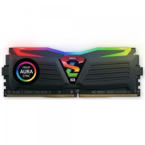 Mem GEIL SUPERLUCE 8G DDR4 3000MHz Preta RGB - PN # GALS48GB3000C16ASC