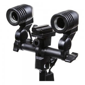 Soquete Duplo E27 2x1 Com Sapata Flash Sombrinha Estúdio