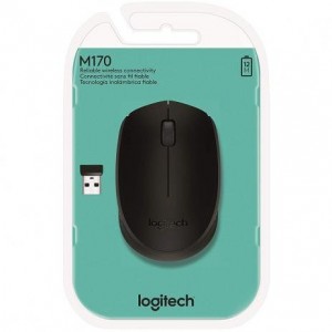 Mouse sem fio Logi M170 Wireless Preto 