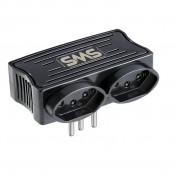 Carregador SMS 2 USB + 2 Tomadas Preto - 62332