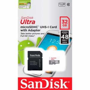 Cartão de memoria micro SD 32GB SanDisk ultra classe 10 48mbs