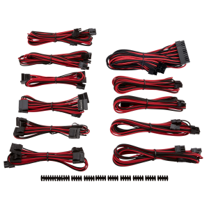 KIT Cabos Pro Corsair Premium Tipo4 G3 Individ. RED/BLACK - PN # CP-8920155