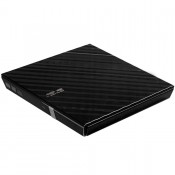 Gravador DVD ASUS Externo Slim Preto 8X SDRW08D2SU Com Log - PN # SDRW08D2SU