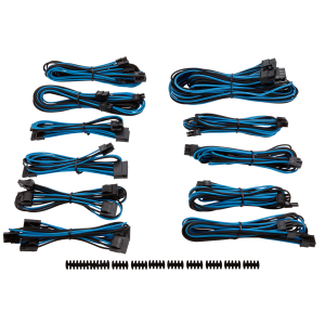 KIT Cabos Pro Corsair Premium Tipo4 G3 Individ. BLUE/BLACK - PN # CP-8920157