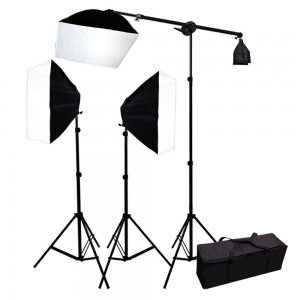 Kit Estúdio Softbox Girafa Iluminação Contínua 1200w - 110v 
