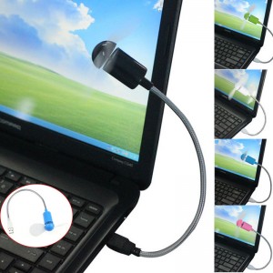 Ventilador flexível usb cabo metal branco