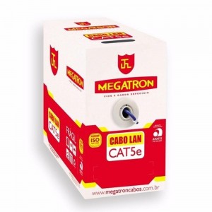 Cabo de rede Megatron 4 pares CAT5E CX305mts 100%cobre Azul - PN # 2301