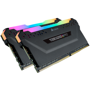 Kit Mem Corsair Veng RGB 2x8GB 2666MHz DDR4 C16 Preta - PN # CMW16GX4M2A2666C16