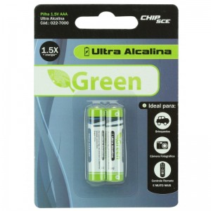 Pilha Green Alcalina Ultra AAA LR03 - Blister C/ 2 Pecas